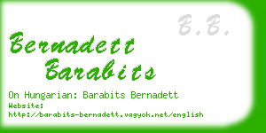 bernadett barabits business card